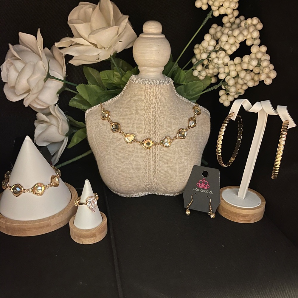 Paparazzi Gold Rhinestones Set